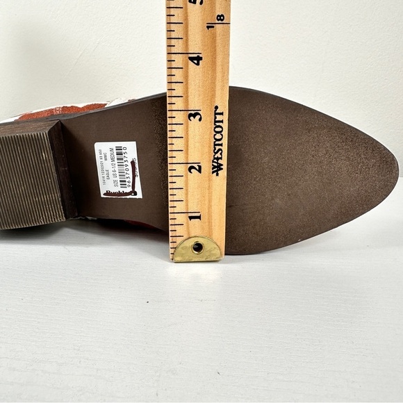 Animal Print Cow Boots Brown and White Mob Wife Western Cowboy Size 6 1/2 Medium - Picture 13 of 15